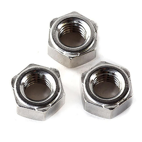 HS3 1024 PLAIN STEEL HEX PILOTED 3-PROJECTION WELD NUT  10-24 THRD SIZE